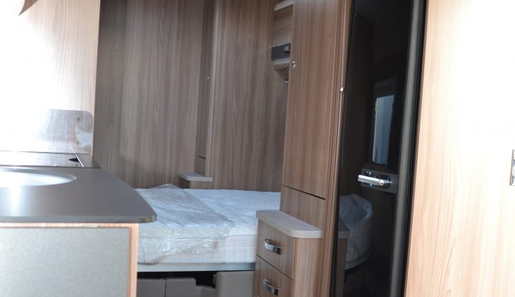 The view from the lounge of the grey plastic bed base isn't ideal in a van priced at over £26,000