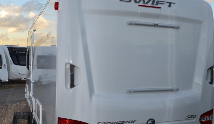 There are fixing bars for an optional bike rack at the rear, plus the Swift Conqueror 580 has heavy-duty corner steadies