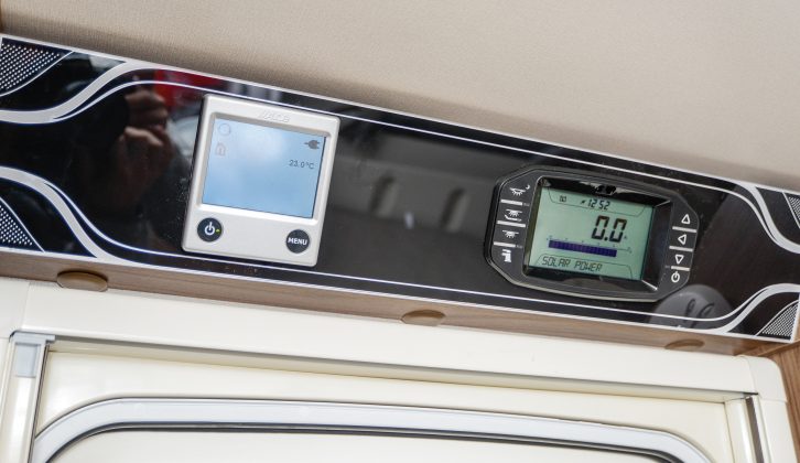 Controls for the Alde heating and the new Swift Command system are above the door in Swift's Conqueror 560