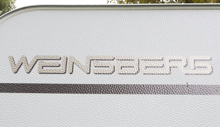 The sidewalls are textured, while the front and rear panels have a smooth finish – read more in the Practical Caravan Weinsberg CaraOne 400 LK review