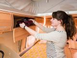 There are six overhead lockers around the bedroom in the Eriba Touring Troll 542