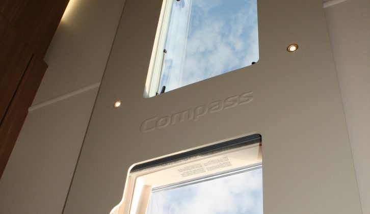The door separates the kitchen from the end washroom in the Compass Corona 462