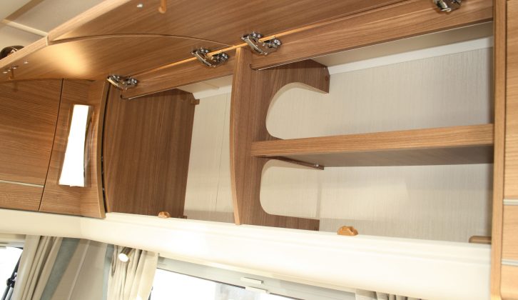 There are two overhead lockers in the Compass Corona 462's kitchen