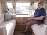 There's a comfy lounge in the light two-berth Compass Corona 462
