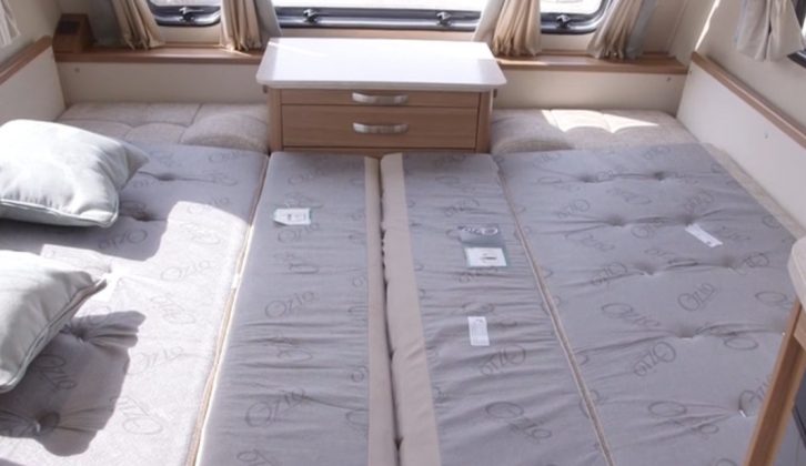 The bed measures 6ft 6in by 4ft 8in in the Compass Corona 462