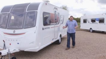Two Baileys with end-washrooms and transverse island beds go head-to-head on Practical Caravan TV