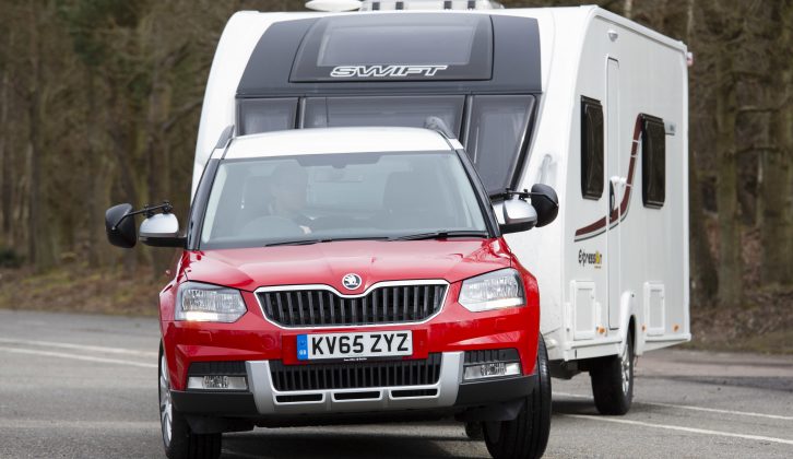 The Yeti Outdoor coped well with the lane-change test, deftly pulling the caravan straight, helped by direct steering