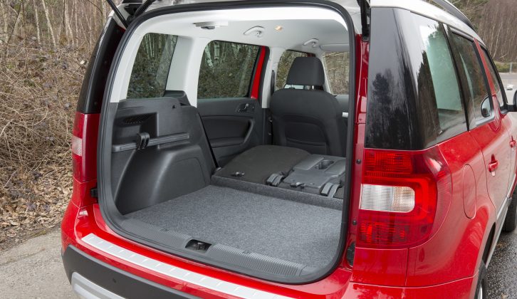 It is easy to fold the rear seats flat – read more in the Practical Caravan Škoda Yeti Outdoor review