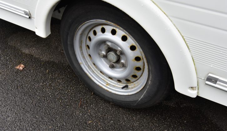 Steel-rim wheels were still fitted to the Lunar Ariva in 2008 — examine them for rust on older vans