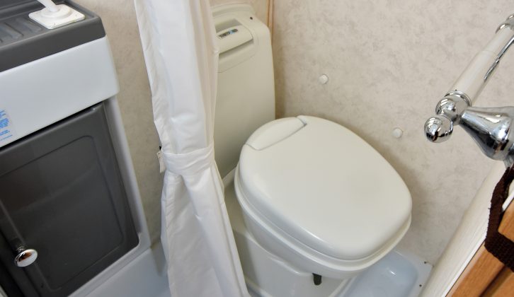 The shower tray forms the washroom floor in the 2008 Lunar Ariva