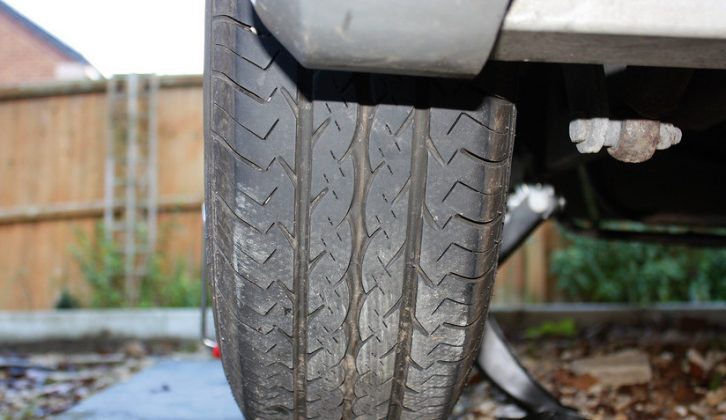 Ensure the tyre depth is legal around the entire circumference of your caravan's tyres