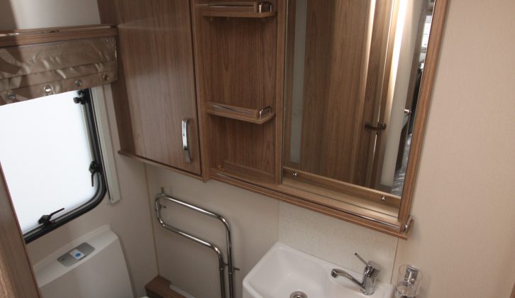 It's compact and fitted with everything you need, but the washroom doesn't feel too pinched