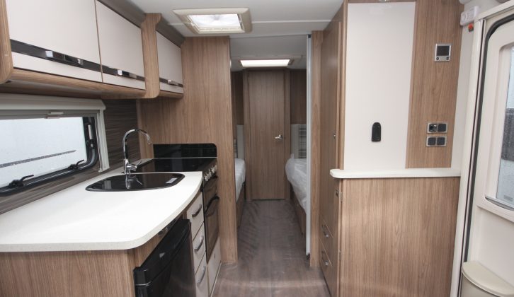 The interior length of the Coachman VIP 565 is 5.74m