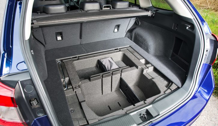 You'll discover a useful amount of hidden storage space in the Levorg's boot