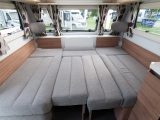 The Adria's front lounge converts into a 2.25m x 1.67m double bed