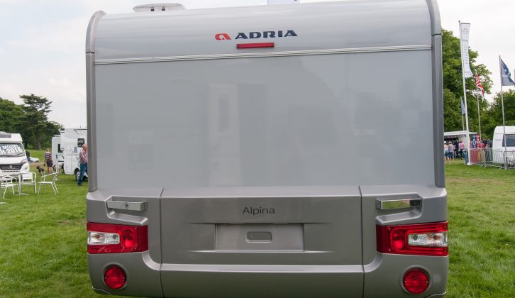 Automotive-style rear lights help make this a striking-looking van – read more in our Adria Alpina 613UL Colorado review