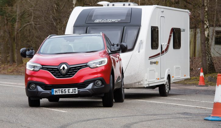 The Kadjar's 1.5-litre engine is capable of towing at speed, but less impressive on hills