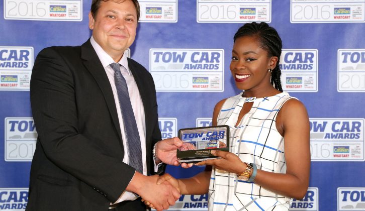 Kia's press officer, Moyo Fujamade, joined us in Woburn and received the Green Award for the Cee'd Sportswagon