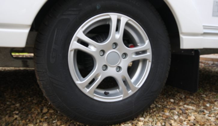 Alloy wheels and chromed grab handles enhance the Adria Adora 432DT Loire's looks