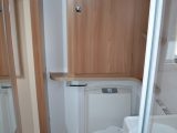 It's great to have a radiator in the washroom, but its position isn't ideal – there's also a fully lined shower cubicle