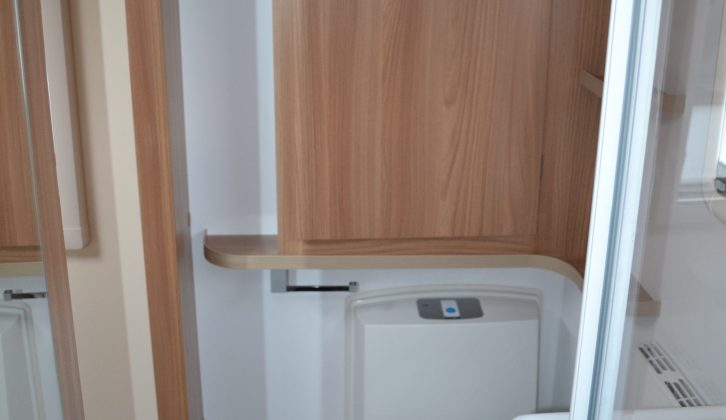 It's great to have a radiator in the washroom, but its position isn't ideal – there's also a fully lined shower cubicle