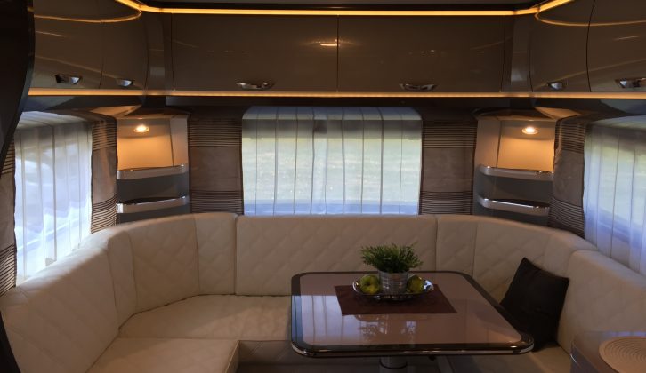 The Premium 560 UL's opulent and generously-proportioned rear lounge is a very inviting space