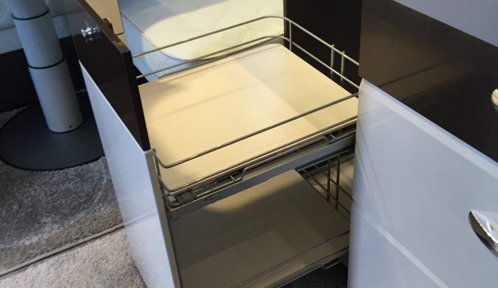There's more stylish storage in the kitchen of this Premium range caravan