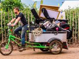 Some festival-goers had to resort to rather more extreme methods of carting their gear around the site
