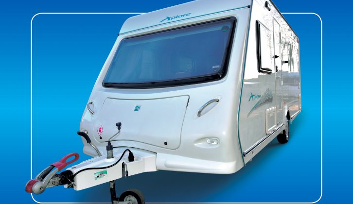 The stainless-steel grabhandles are an upmarket feature on these entry-level caravans