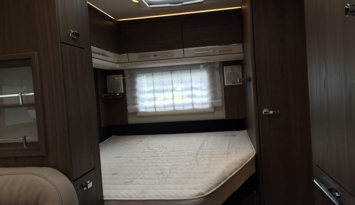 The master bedroom is at the rear in the 690 which has a shipping length of over 8m