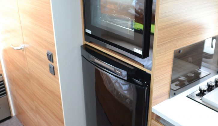 The combined oven and grill is stacked above the fridge, but it puts it at a good height – read more in our Adria Altea 552DT Tamar review