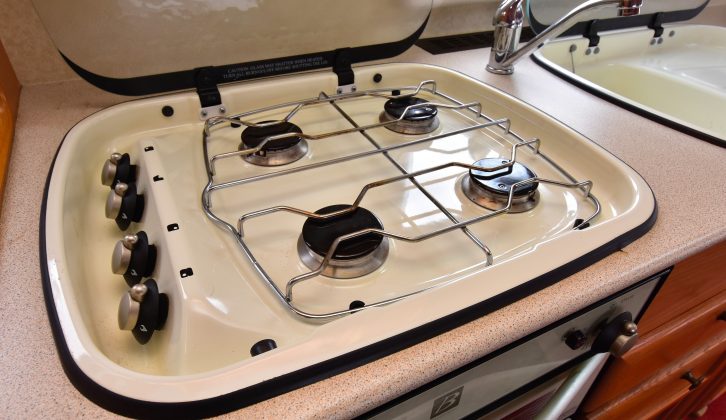 A ceramic, four-burner gas hob and sink with drainer are fitted – check them carefully prior to purchase for serious scratches