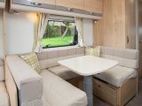 This U-shaped dinette is a great family space for dining – read more in the Practical Caravan Elddis Avanté 866 review