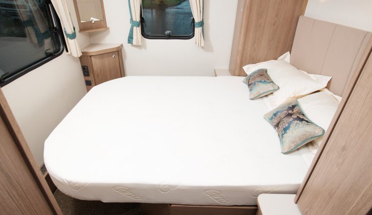 At night, extend the island bed and you have 1.90m x 1.35m of sleeping space – read more in the Practical Caravan Compass Camino 660 review