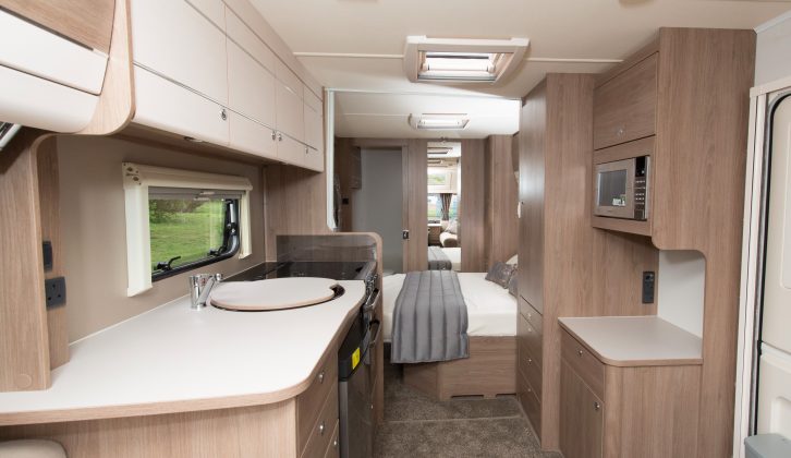 There's a good feeling of space inside this caravan, launched for the 2017 season