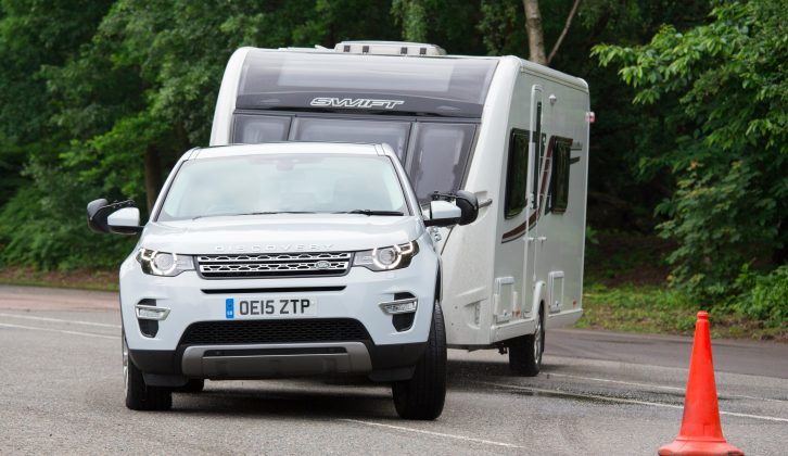 The Land Rover Discovery Sport overcame turbulence from the caravan and forced it to follow obediently