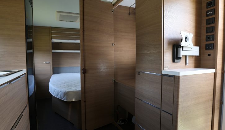 Storage space opposite the main kitchen area is also impressive – read more in the Practical Caravan Adria Adora 613 UT Thames Platinum Collection review