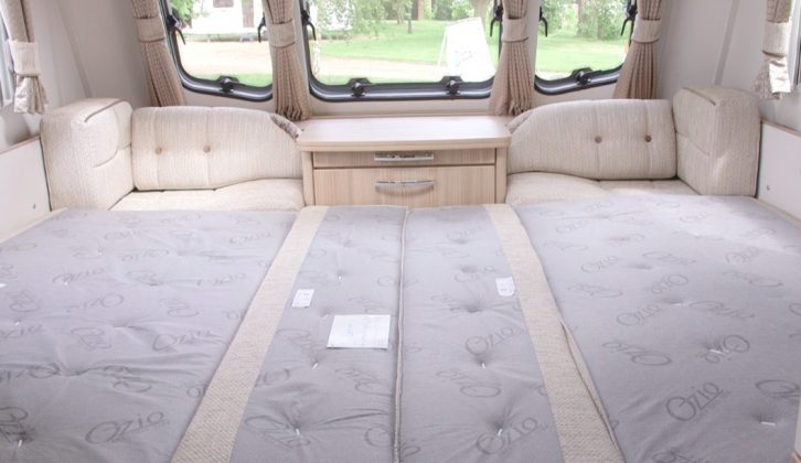 The front sofas convert into a good-sized double in the two-berth Coachman Vision 450
