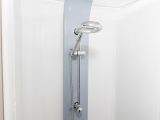 The Major 4 EB's fully-lined, nearside shower cubicle wraps around the wheelarch