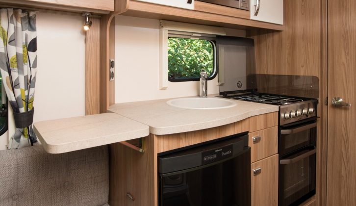 The kitchen is well-equipped and the worktop extension flap means you won't be short of food preparation space