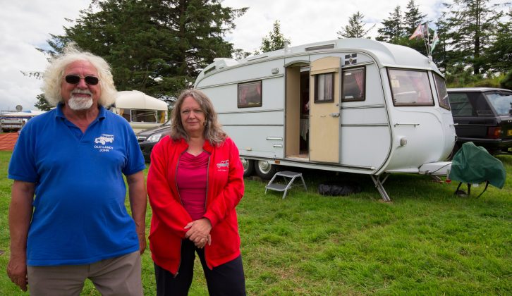 John, here with Patricia, held on to his last Carlight, a 1973 Continental, and now attends rallies near his home in Cornwall