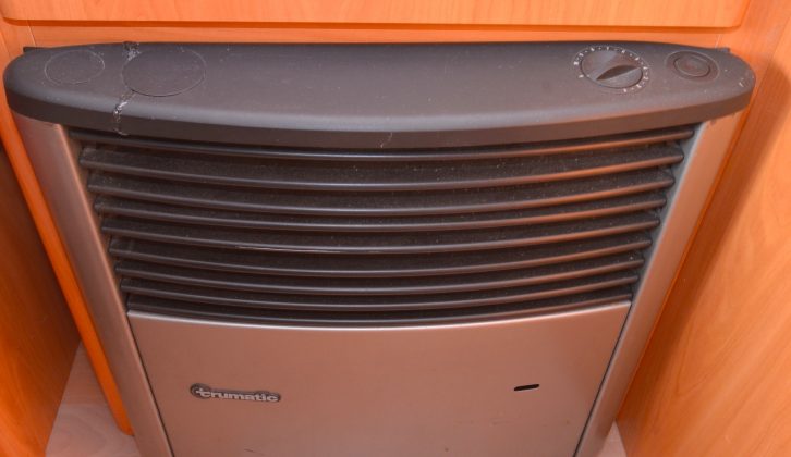 The 2005 Lunar Chateau’s standard Truma heater was gas-only, with no blown-air pipework