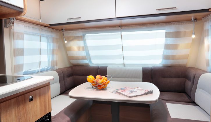 Caravelair Antarès 335 only sleeps two, but the lounge is large and sociable