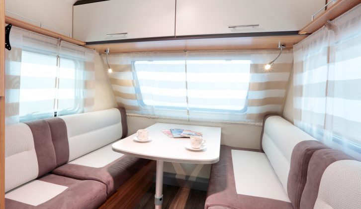 This is the lounge of the Caravelair Antarès 455