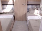 The fixed single beds in this 2017-season Coachman caravan are now lower set than before
