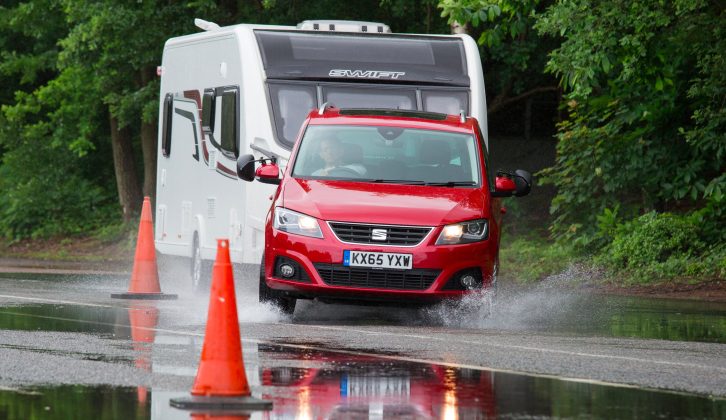 The Seat Alhambra performed well in our tricky lane-change test, despite the wet conditions