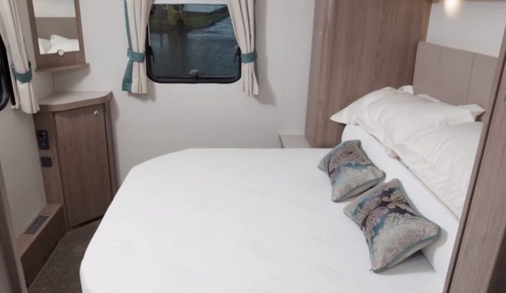 The central washroom and rear island bed layout really makes this van – find out more on Practical Caravan TV