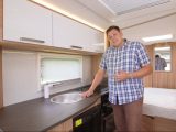 There's a new look kitchen as well as an impressive transverse double bed in this new Lunar caravan