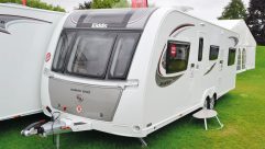 Despite its width, we don't think this twin-axle Elddis looks too big, thanks to the sleek decals and two-tone front