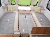 The front make-up double bed measures 2.11m x 1.45m, but takes a while to put together